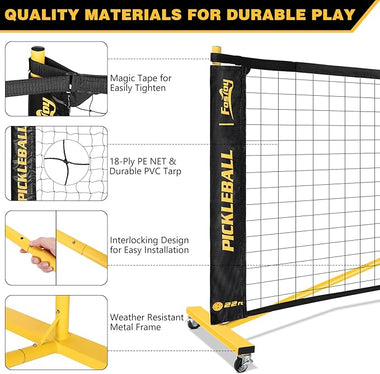 Fostoy Portable Pickleball Net with Wheels